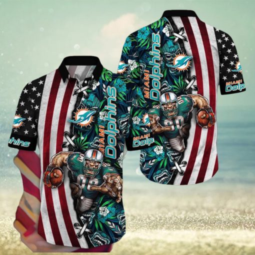 NFL Miami Dolphins Hawaii Shirt Mascot Aloha Summer Shirt