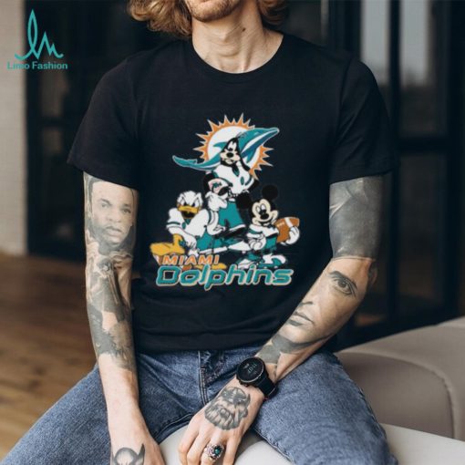 NFL Miami Dolphins Mickey Mouse Donald Duck Goofy Football Shirt T Shirt