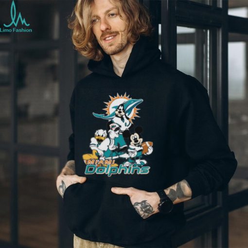 NFL Miami Dolphins Mickey Mouse Donald Duck Goofy Football Shirt T Shirt