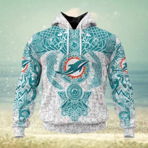 NFL Miami Dolphins Norse Viking Symbols 3D Hoodie