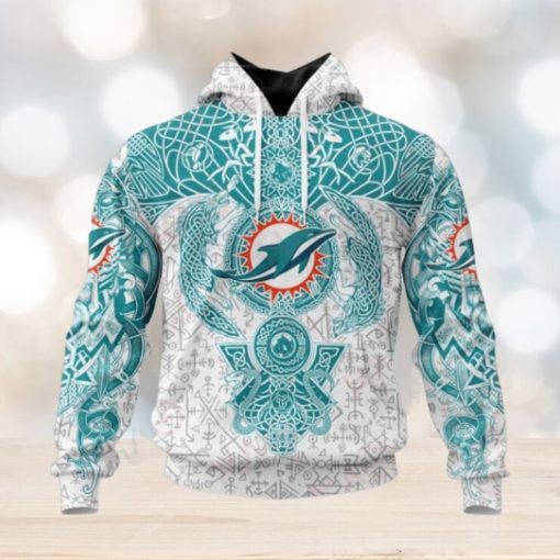 NFL Miami Dolphins Norse Viking Symbols 3D Hoodie