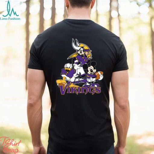 NFL Minnesota Vikings Mickey Mouse Donald Duck Goofy Football T Shirt