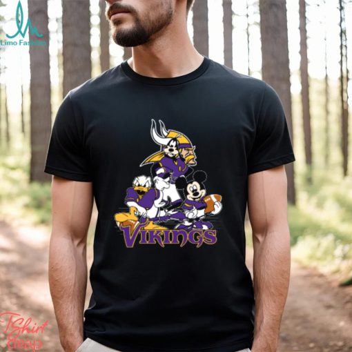 NFL Minnesota Vikings Mickey Mouse Donald Duck Goofy Football T Shirt