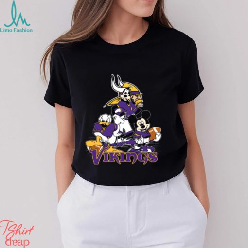 NFL Minnesota Vikings Mickey Mouse Donald Duck Goofy Football T Shirt