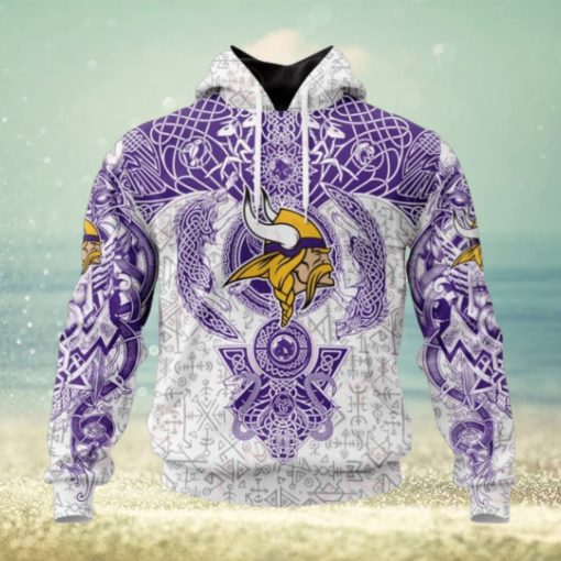 NFL Minnesota Vikings Norse Viking Symbols 3D Hoodie