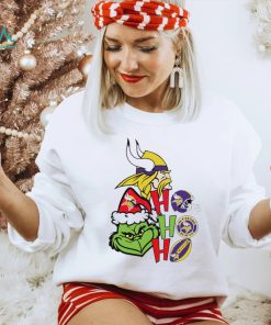 NFL Minnesota Vikings football Grinch ho ho ho helmet logo shirt