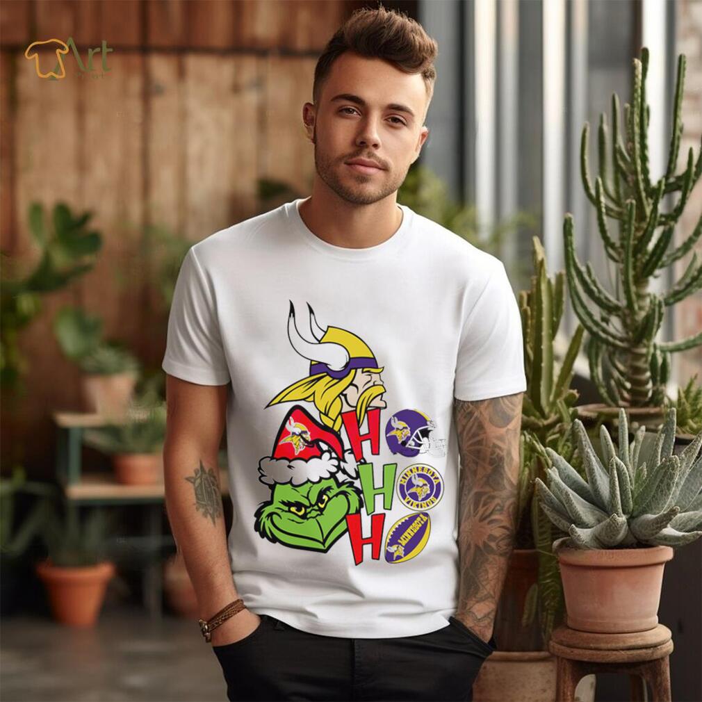 NFL Minnesota Vikings football Grinch ho ho ho helmet logo shirt NFL Minnesota Vikings football Grinch ho ho ho helmet logo shirt