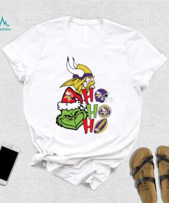 NFL Minnesota Vikings football Grinch ho ho ho helmet logo shirt, hoodie, sweater, long sleeve and tank top NFL Minnesota Vikings football Grinch ho ho ho helmet logo shirt