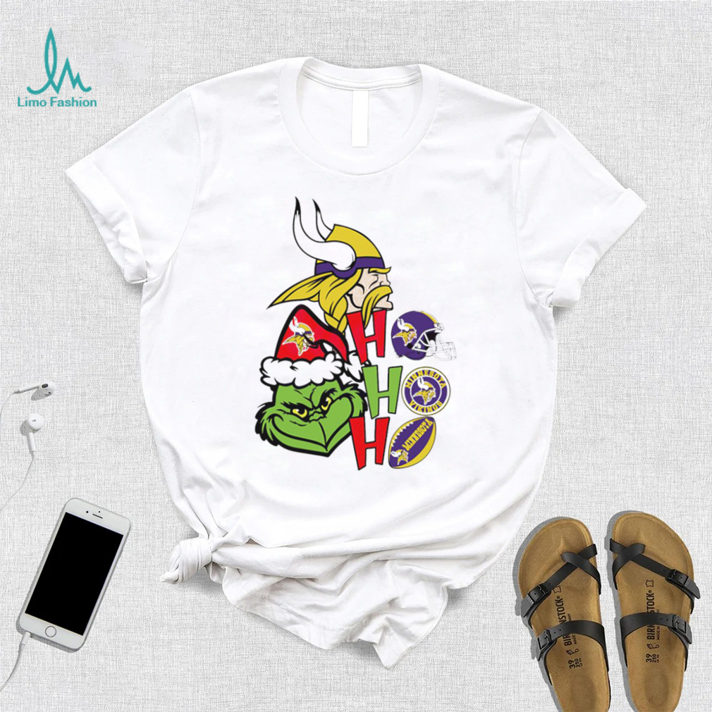 NFL Minnesota Vikings football Grinch ho ho ho helmet logo shirt NFL Minnesota Vikings football Grinch ho ho ho helmet logo shirt