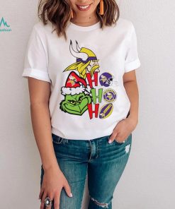 NFL Minnesota Vikings football Grinch ho ho ho helmet logo shirt, hoodie, sweater, long sleeve and tank top NFL Minnesota Vikings football Grinch ho ho ho helmet logo shirt