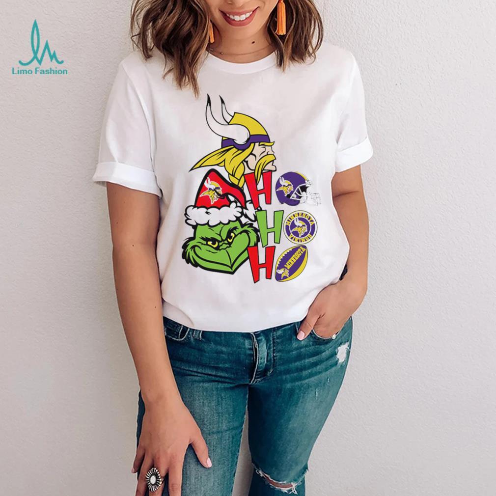 NFL Minnesota Vikings football Grinch ho ho ho helmet logo shirt NFL Minnesota Vikings football Grinch ho ho ho helmet logo shirt