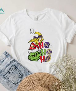 NFL Minnesota Vikings football Grinch ho ho ho helmet logo shirt, hoodie, sweater, long sleeve and tank top NFL Minnesota Vikings football Grinch ho ho ho helmet logo shirt