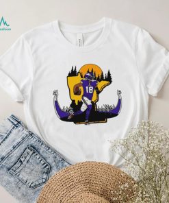 NFL Minnesota Vikings football Justin Jefferson player number 18 signature cartoon retro shirt