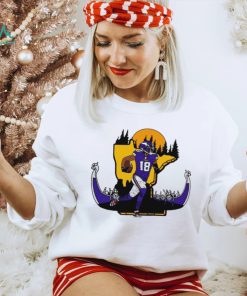NFL Minnesota Vikings football Justin Jefferson player number 18 signature cartoon retro shirt