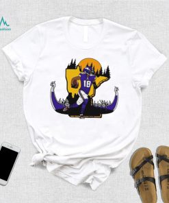 NFL Minnesota Vikings football Justin Jefferson player number 18 signature cartoon retro shirt
