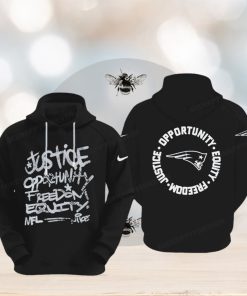 NFL New England Patriots Justice Opportunity Equity Freedom Hoodie