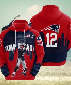NFL New England Patriots Tom Brady Blue Red Pullover Hoodie Ver 2