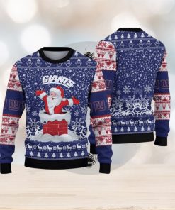 NFL New York Giants Funny Santa Claus Show Team Spirit Ugly Xmas Wool Knitted Sweater