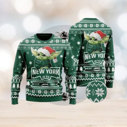 NFL New York Jets Cute Baby Yoda Sweater