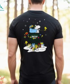 NFL New York Jets Football Team Santa Snoopy Wish You A Merry T Shirt