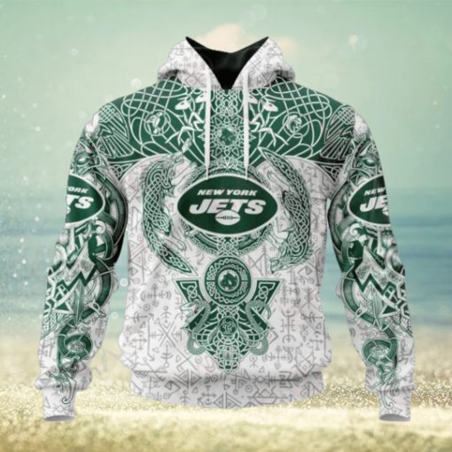 NFL New York Jets Norse Viking Symbols 3D Hoodie