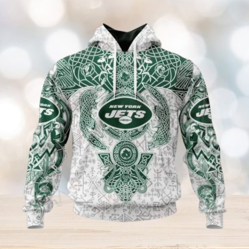 NFL New York Jets Norse Viking Symbols 3D Hoodie