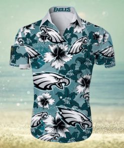 NFL Philadelphia Eagles Hawaiian Shirt Hibiscus Pattern Trendy Summer Gift