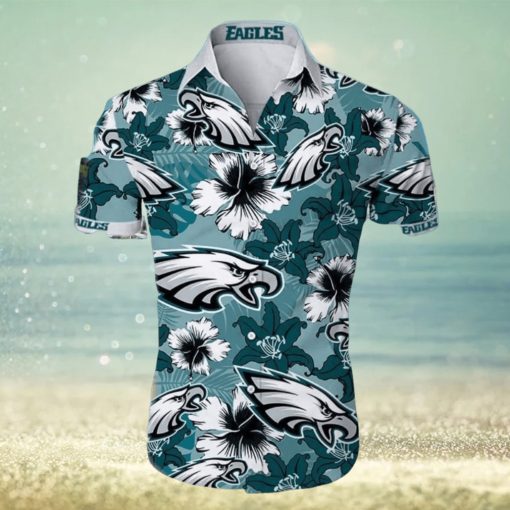 NFL Philadelphia Eagles Hawaiian Shirt Hibiscus Pattern Trendy Summer Gift