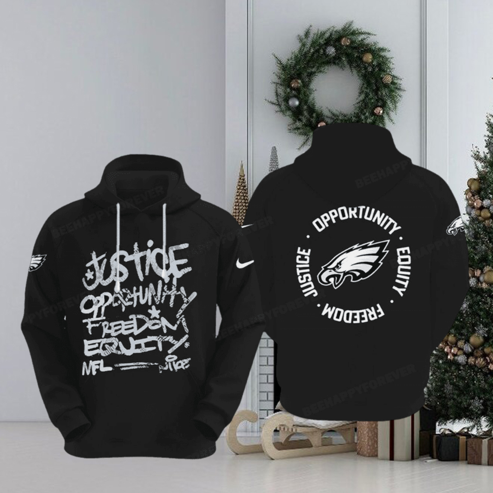NFL Philadelphia Eagles Justice Opportunity Equity Freedom Hoodie NFL Philadelphia Eagles Justice Opportunity Equity Freedom Hoodie