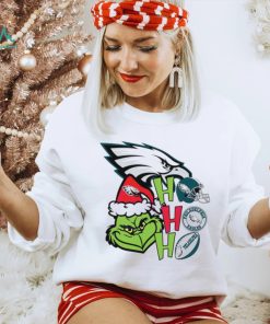 NFL Philadelphia Eagles football Grinch ho ho ho helmet logo shirt