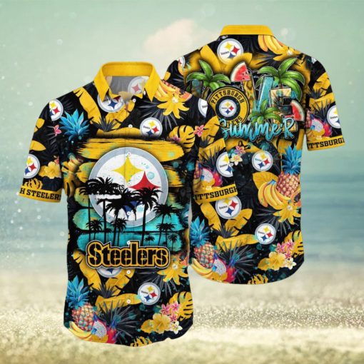 NFL Pittsburgh Steelers Hawaii Shirt Flower Relaxed Island Wear