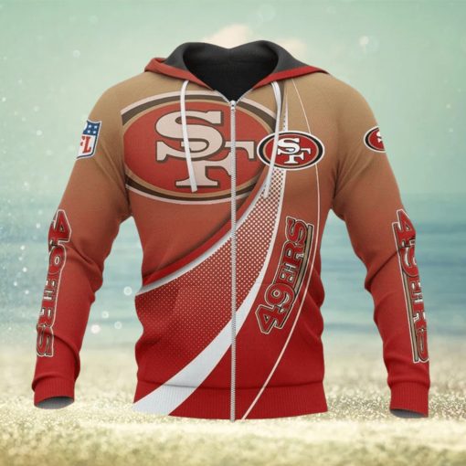 NFL San Francisco 49ers Free Style Design Zip Up Hoodie
