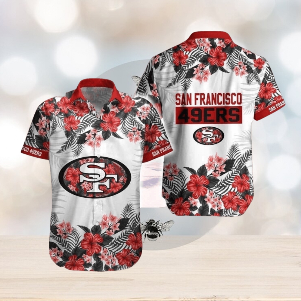 NFL San Francisco 49ers Hawaiian Shirt Hibiscus Flower Pattern, NFL Hawaiian Shirt NFL San Francisco 49ers Hawaiian Shirt Hibiscus Flower Pattern, NFL Hawaiian Shirt