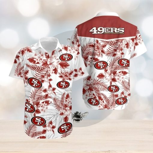 NFL San Francisco 49ers Hawaiian Shirt Tropical Flower Pattern Beach Gift For Dad