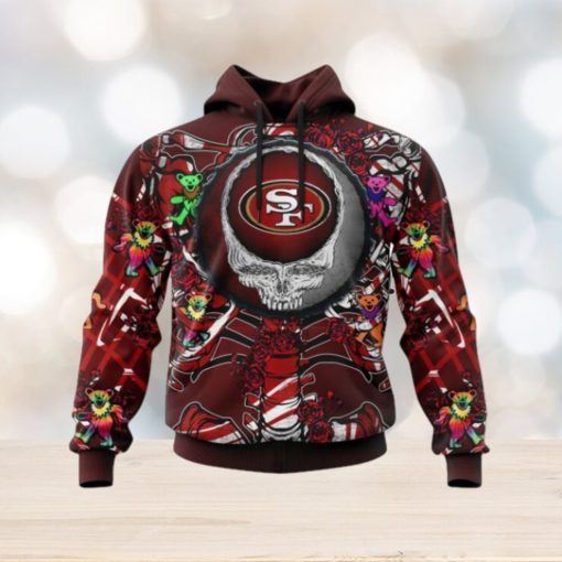 NFL San Francisco 49ers Mix Grateful Dead, Personalized Name & Number Specialized Concepts Kits 3D Hoodie