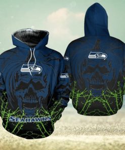 NFL Seattle Seahawks Halloween Skull Pumpkin Pullover Hoodie