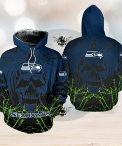 NFL Seattle Seahawks Halloween Skull Pumpkin Pullover Hoodie