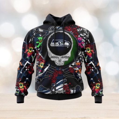 NFL Seattle Seahawks Mix Grateful Dead, Personalized Name & Number Specialized Concepts Kits 3D Hoodie