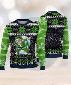 NFL Seattle Seahawks Santa Claus Ho Ho Ho Show Team Spirit Ugly Christmas Wool Knitted Swea
