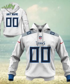 NFL Tennessee Titans Custom Name Number White Road Jersey Pullover Hoodie