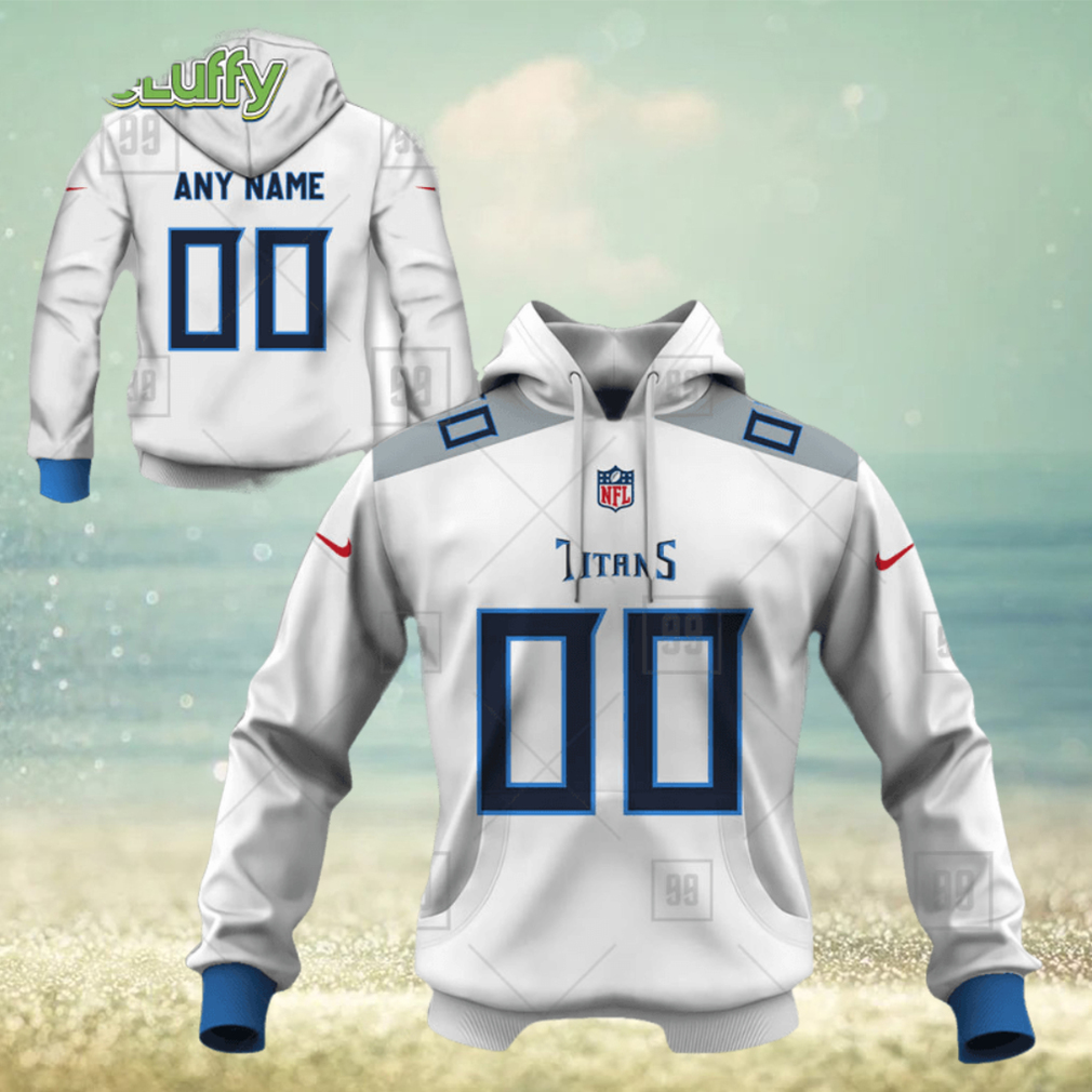 NFL Tennessee Titans Custom Name Number White Road Jersey Pullover Hoodie NFL Tennessee Titans Custom Name Number White Road Jersey Pullover Hoodie