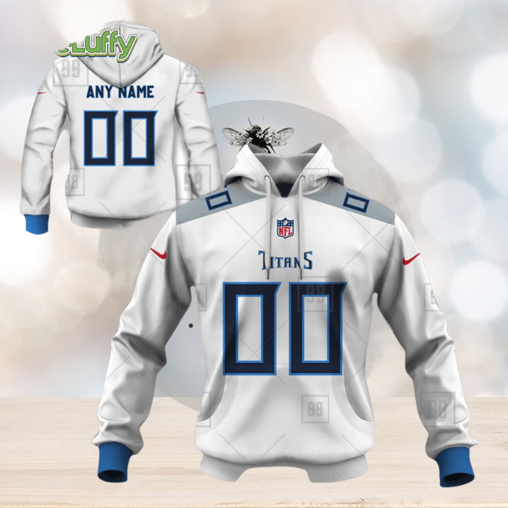 NFL Tennessee Titans Custom Name Number White Road Jersey Pullover Hoodie NFL Tennessee Titans Custom Name Number White Road Jersey Pullover Hoodie