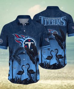 NFL Tennessee Titans Hawaii Shirt Flamingo And Flower Funny Aloha Shirt