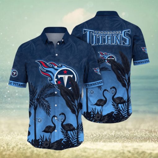 NFL Tennessee Titans Hawaii Shirt Flamingo And Flower Funny Aloha Shirt