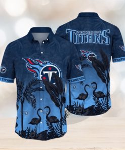 NFL Tennessee Titans Hawaii Shirt Flamingo And Flower Funny Aloha Shirt