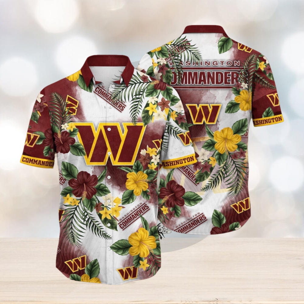 NFL Washington Commanders Hawaii Shirt Flower Trendy Floral Tops NFL Washington Commanders Hawaii Shirt Flower Trendy Floral Tops