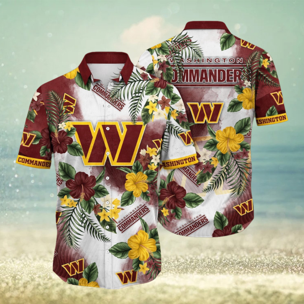 NFL Washington Commanders Hawaii Shirt Flower Trendy Floral Tops NFL Washington Commanders Hawaii Shirt Flower Trendy Floral Tops