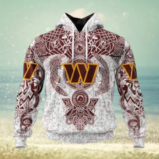 NFL Washington Commanders Norse Viking Symbols 3D Hoodie