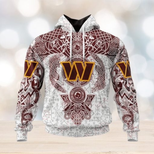 NFL Washington Commanders Norse Viking Symbols 3D Hoodie