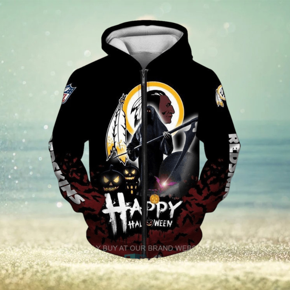 NFL Washington Redskins Happy Halloween Zip Up Hoodie NFL Washington Redskins Happy Halloween Zip Up Hoodie